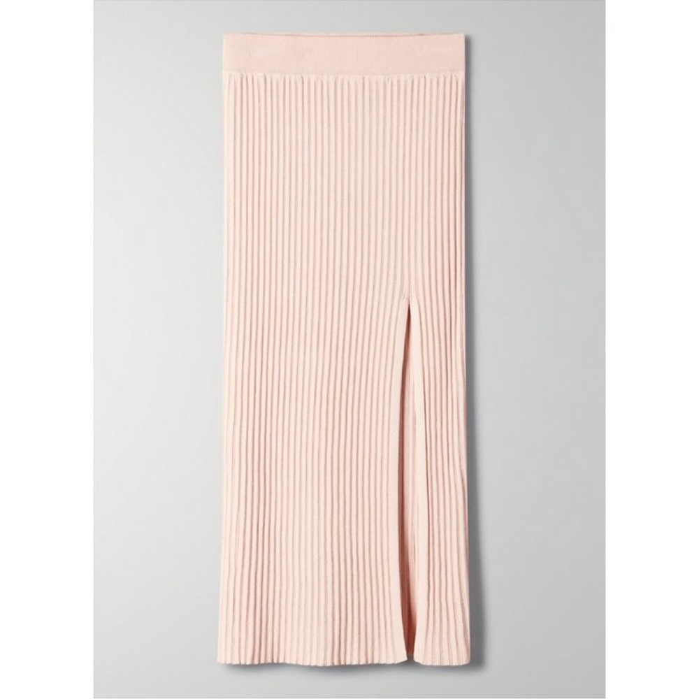 Wilfred knit slit skirt Ribbed midi skirt